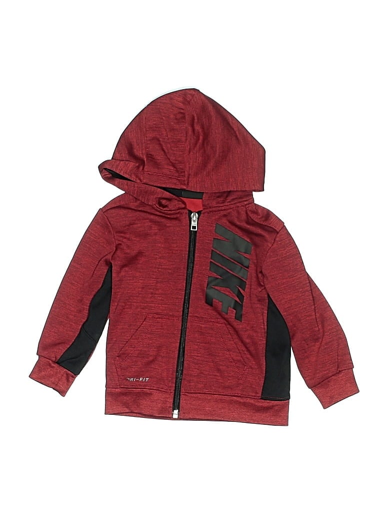 Pre-owned Nike Kids' Zip Up Hoodie In Red