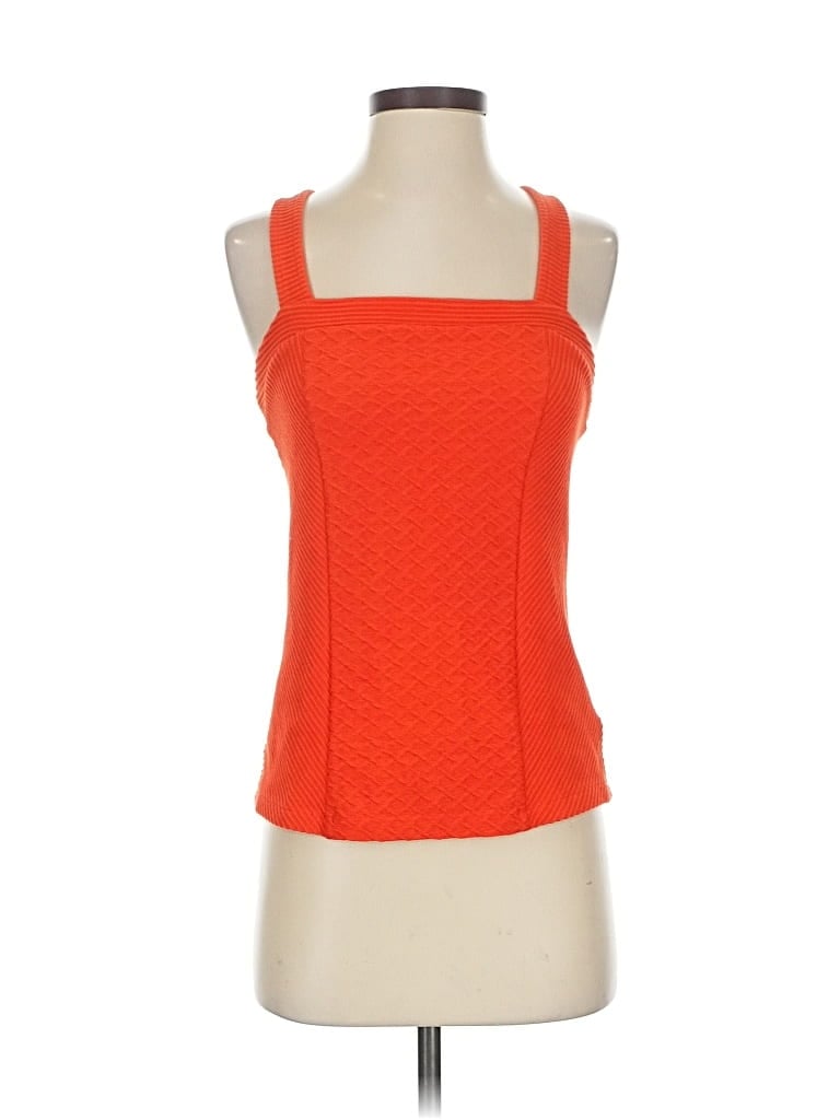 Pre-owned Deletta Sleeveless Top Orange Halter Neckline Tops