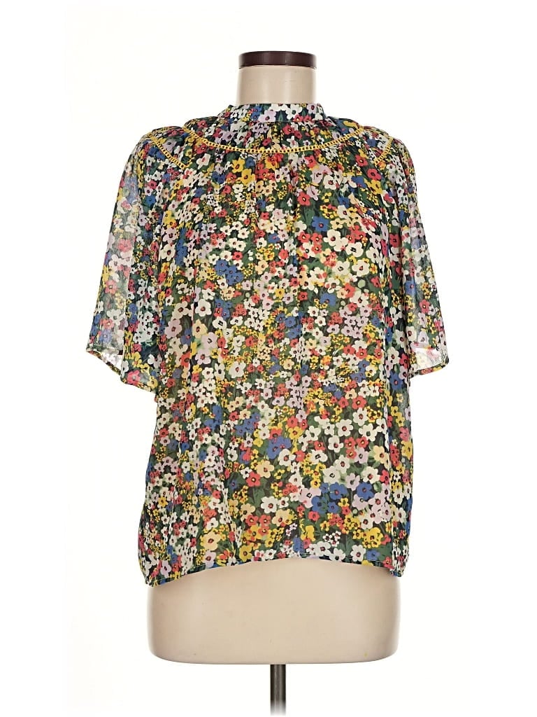 Pre-owned Ann Taylor Short Sleeve Blouse In White