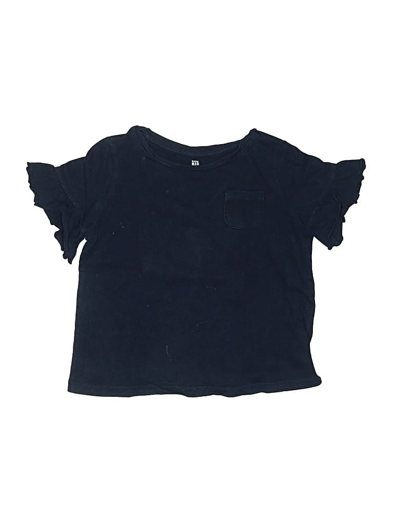 Pre-owned Baby Gap Kids' Short Sleeve Top Blue Ruffles Neckline Tops