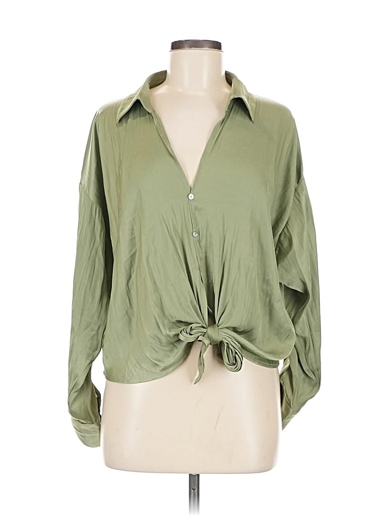 LUCY PARIS Pre-owned Long Sleeve Blouse In Green