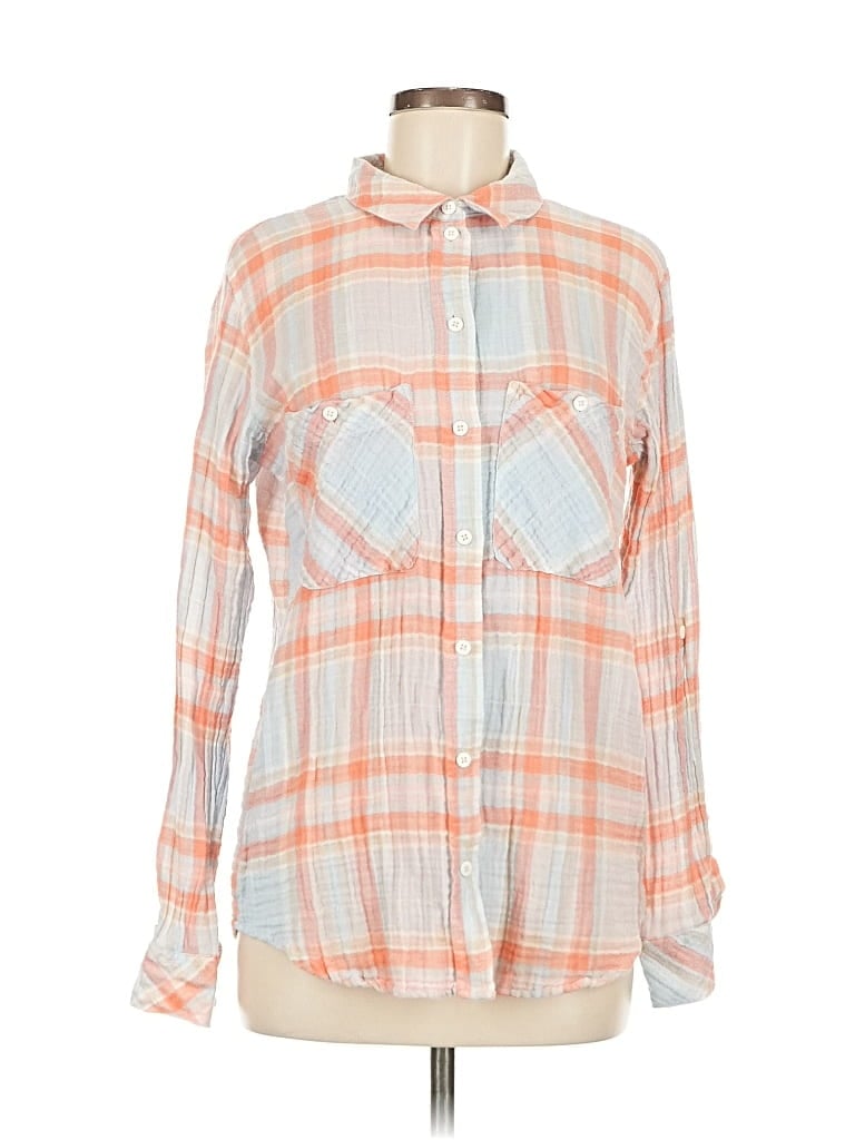 Pre-owned Sanctuary Long Sleeve Button Down Shirt In Orange
