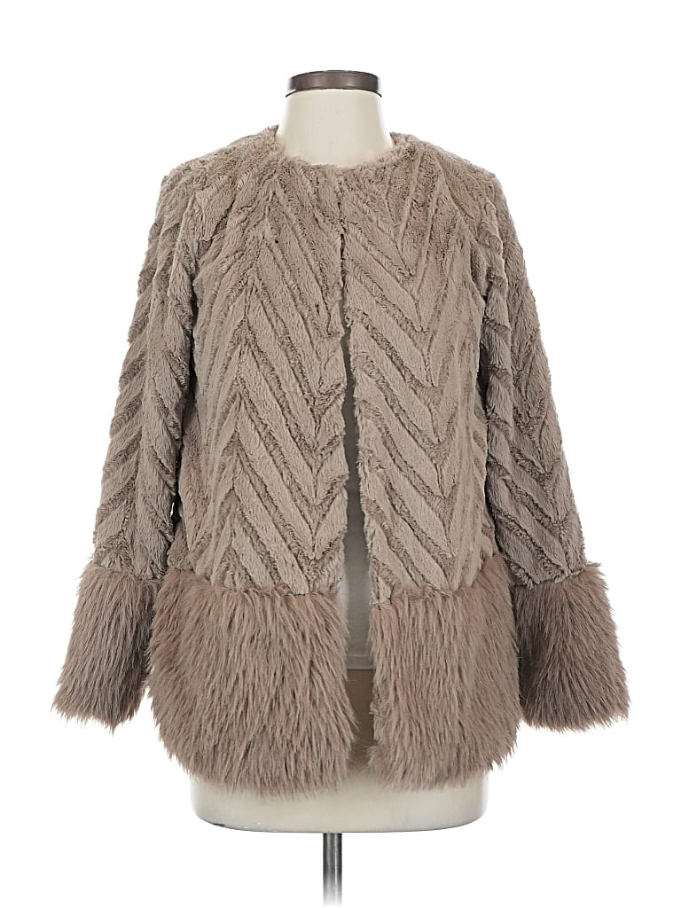 Pre-owned Nina Leonard Cardigan Sweater In Brown