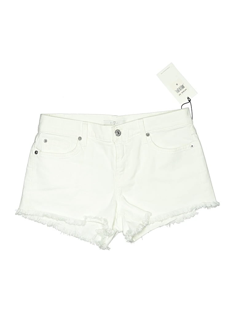 7 For All Mankind Denim Shorts In White