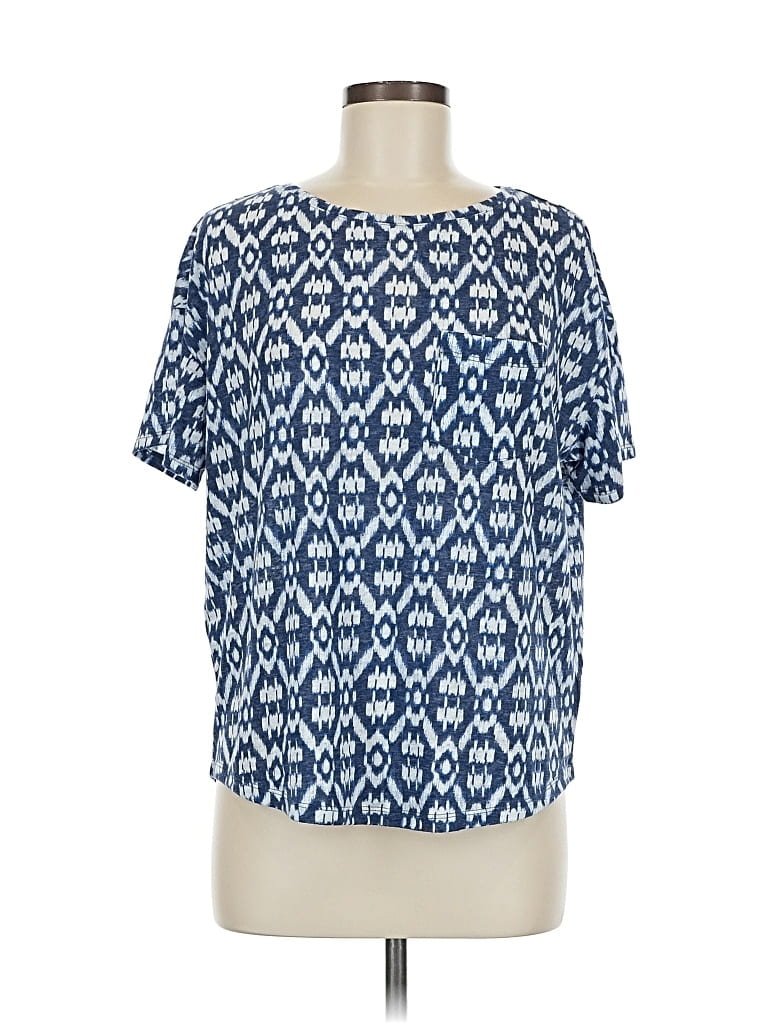 Pre-owned Old Navy Short Sleeve Blouse In Blue