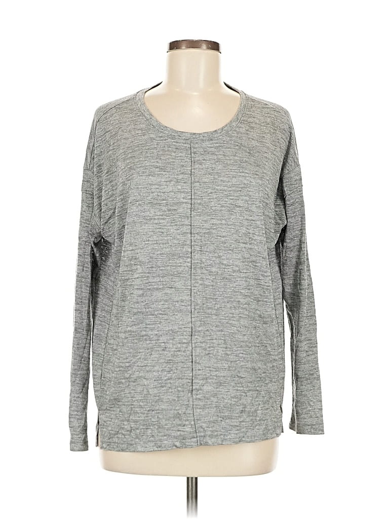Pre-owned Banana Republic Long Sleeve T-shirt In Gray
