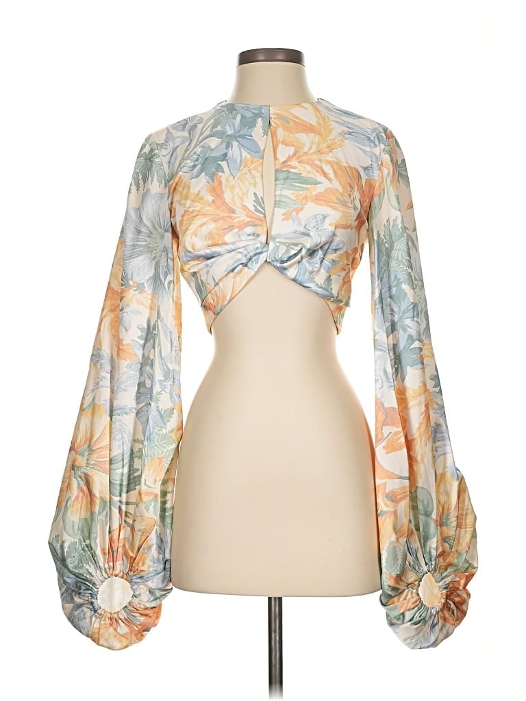 Pre-owned Significant Other Long Sleeve Blouse In Blue