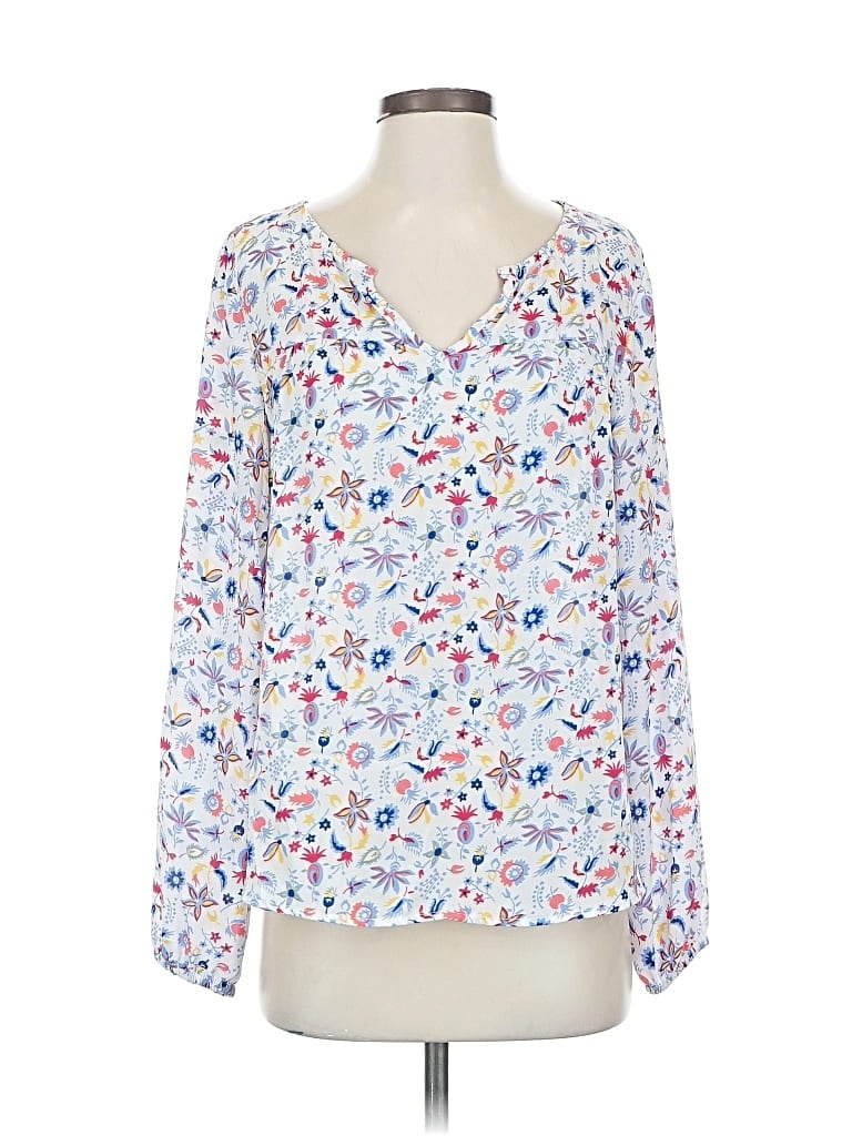 Pre-owned Gap Outlet Long Sleeve Blouse In White