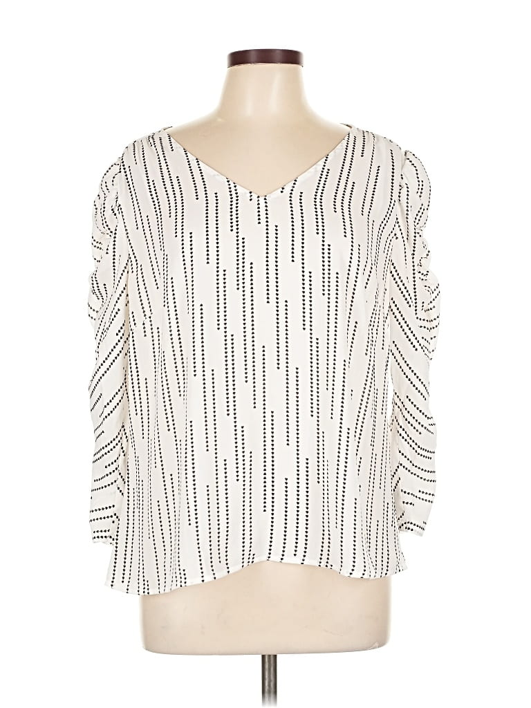 Pre-owned Cabi 3/4 Sleeve Blouse In White