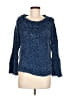 Global Desi 100% Polyester Tweed Blue Pullover Sweater Size M - photo 1