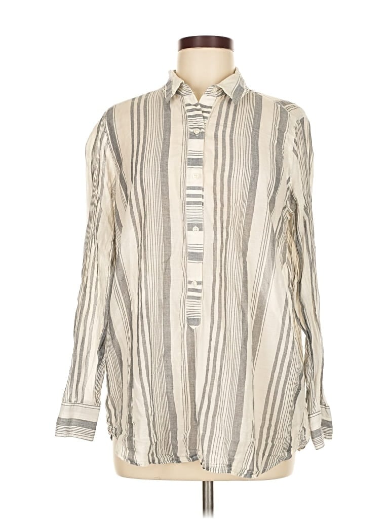 Pre-owned Lucky Brand Long Sleeve Button Down Shirt In White