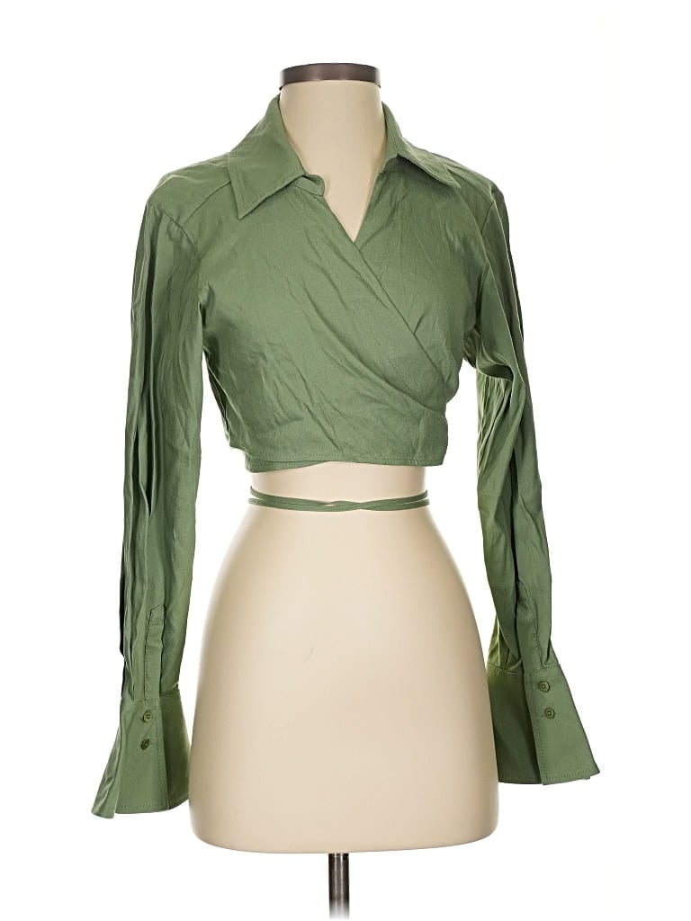 Pre-owned Simkhai Long Sleeve Blouse In Green