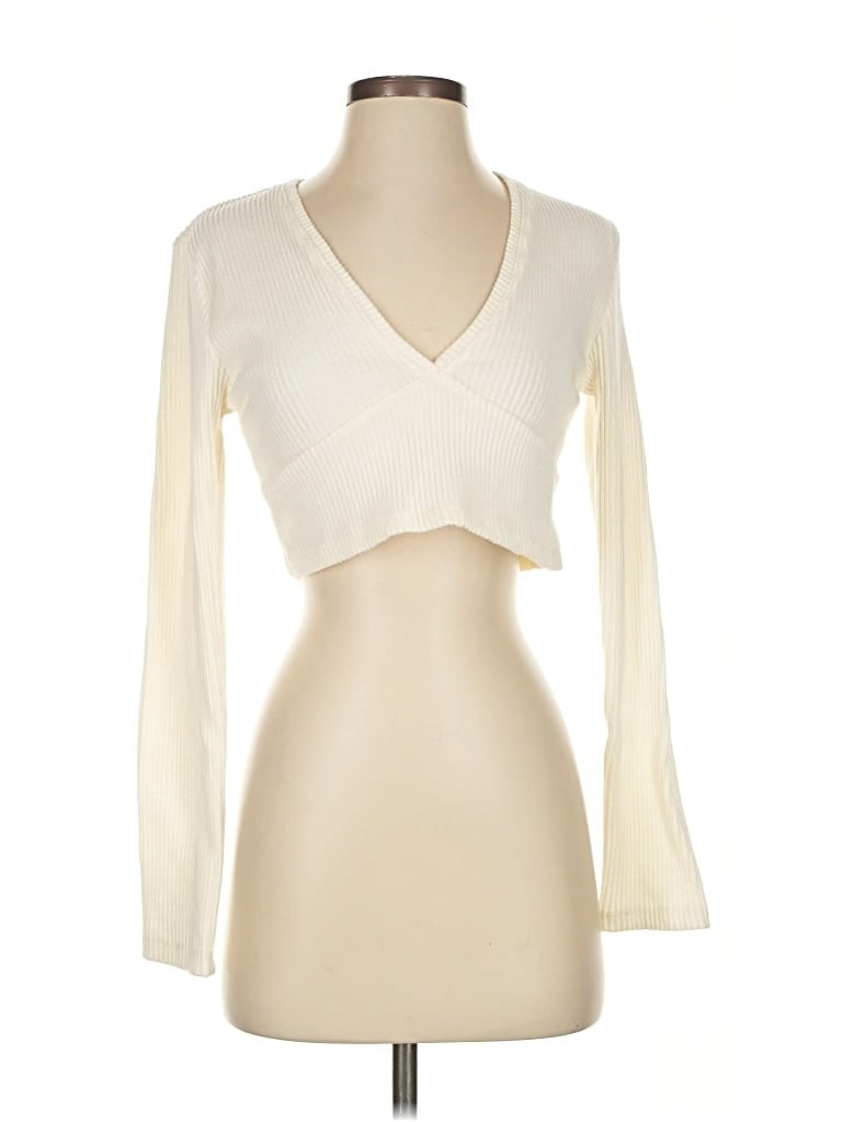 Pre-owned Wild Fable Long Sleeve T-shirt In White