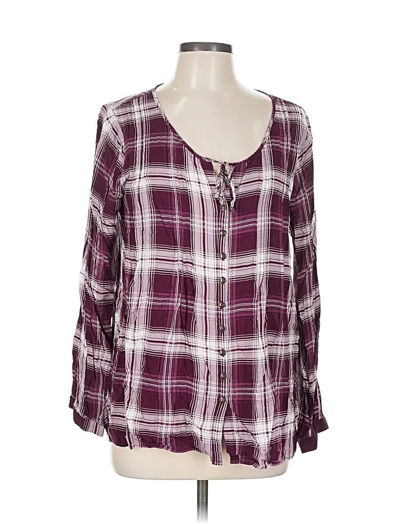 Pre-owned Torrid Long Sleeve Blouse In Burgundy