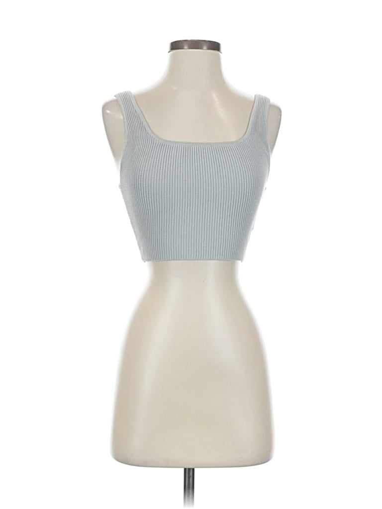 Pre-owned Babaton Tank Top Blue Strapless Neckline Tops