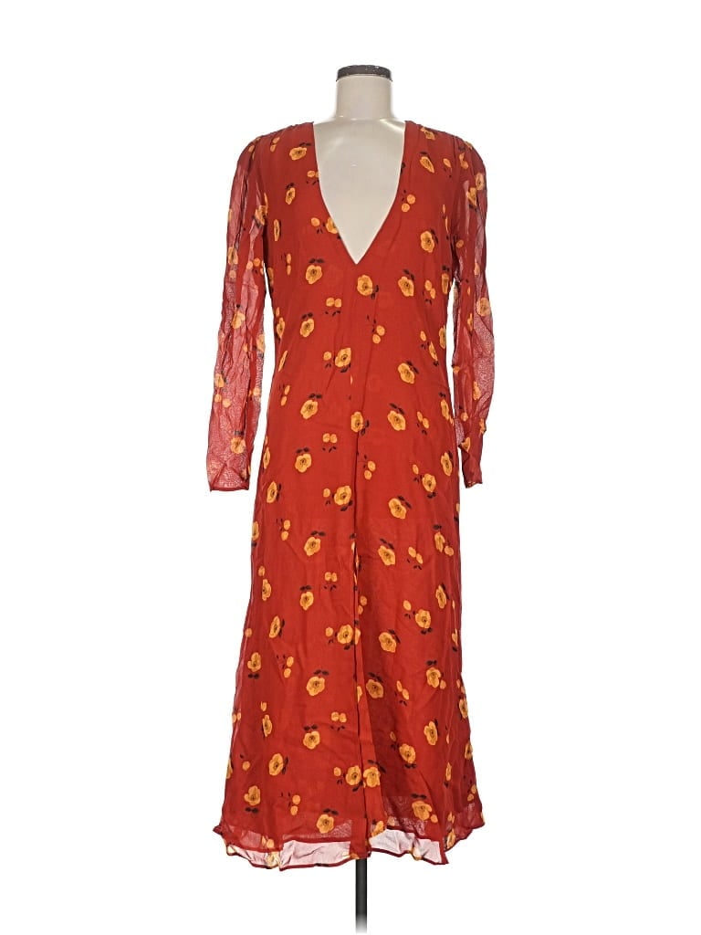 Pre-owned Reformation Casual Dress In Orange