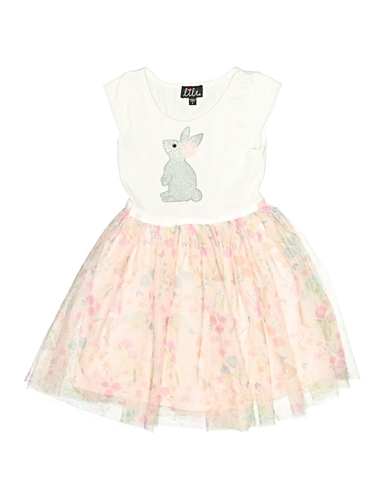 Pre-owned Lilt Kids' Dress In White