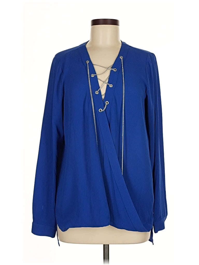 Click to view more detailed imagery on our partner's website Pre-owned Michael Michael Kors Long Sleeve Blouse In Blue