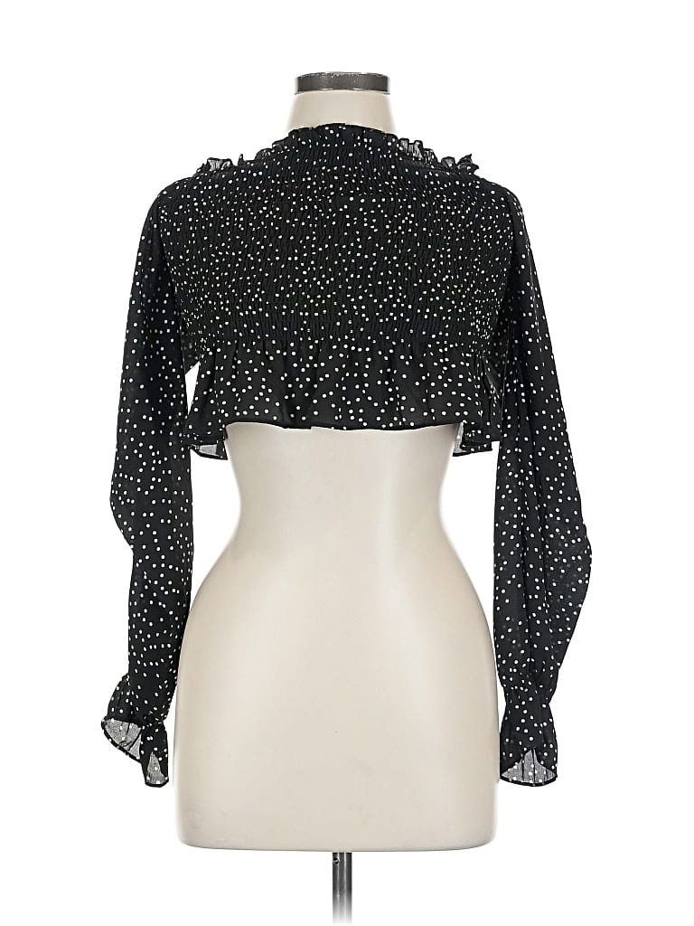 Pre-owned Cotton Candy La Long Sleeve Blouse In Black