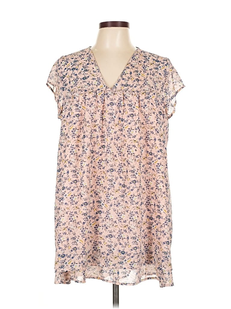 Pre-owned Suzanne Betro Short Sleeve Blouse In Pink