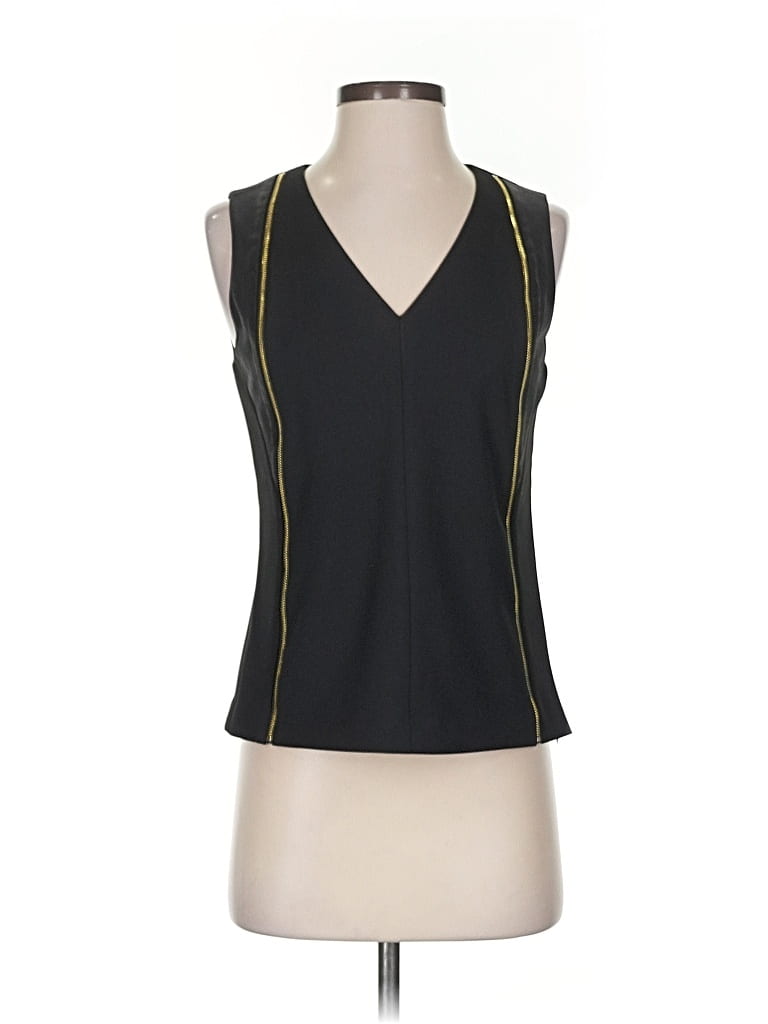 Pre-owned Etcetera Sleeveless Top Black Plunge Neckline Tops