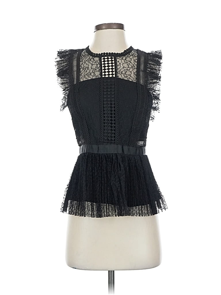 Pre-owned Heartloom Sleeveless Blouse In Black