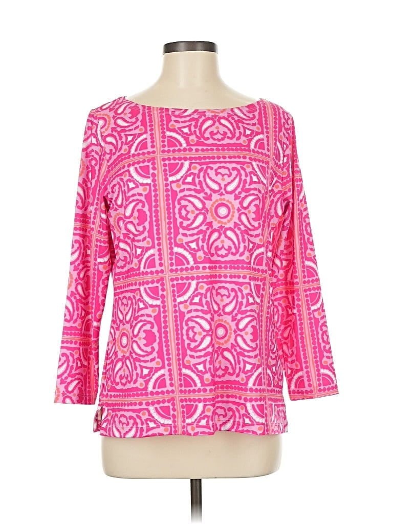 Pre-owned Vineyard Vines Performance 3/4 Sleeve T-shirt In Pink