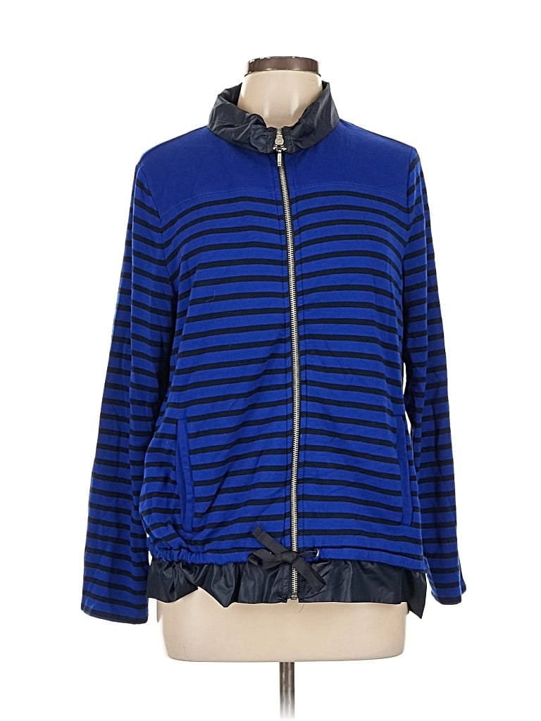 Pre-owned Zenergy By Chico's Cardigan Sweater In Blue