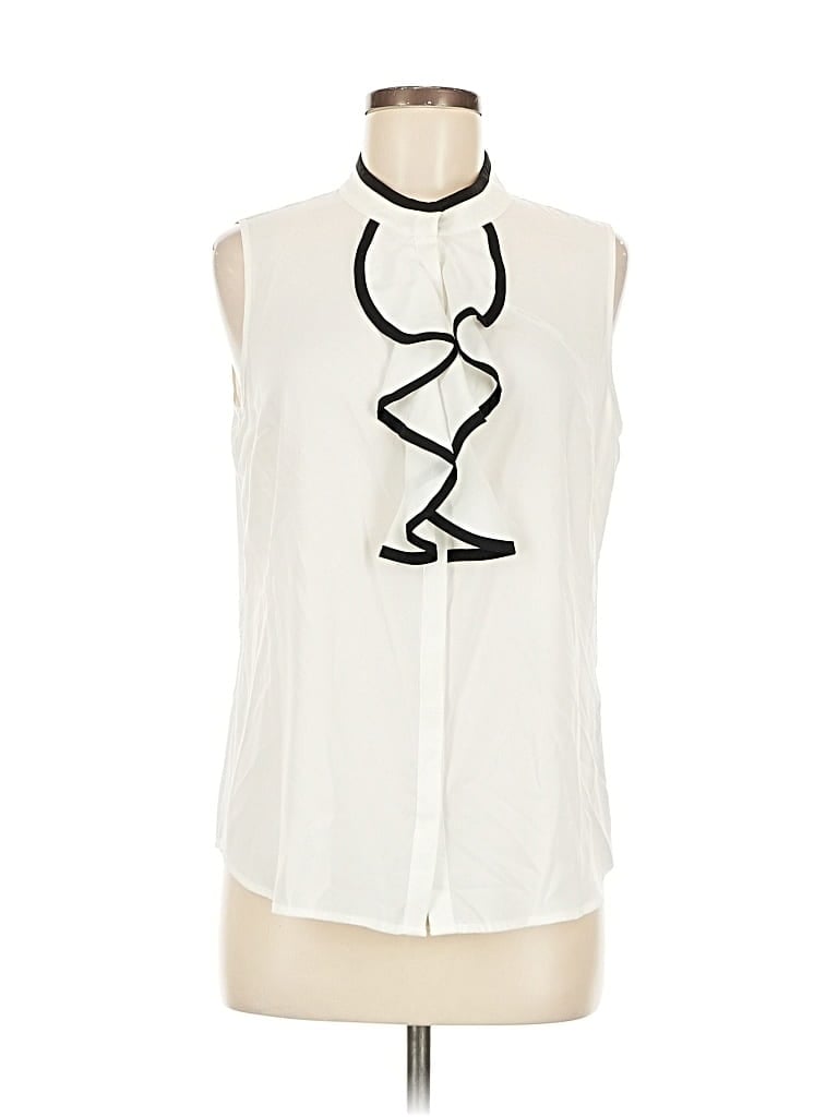 Pre-owned Calvin Klein Sleeveless Blouse In White