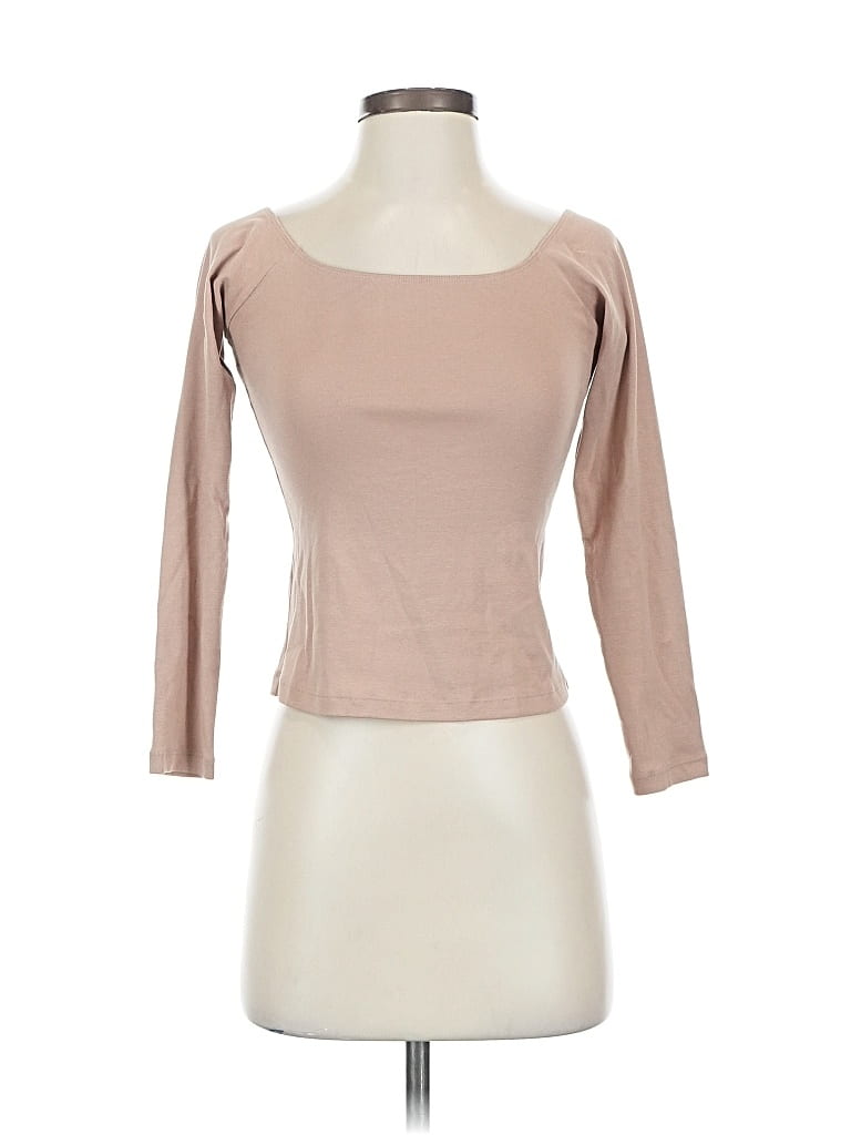 Pre-owned Mangopop Collection 3/4 Sleeve T-shirt In Brown