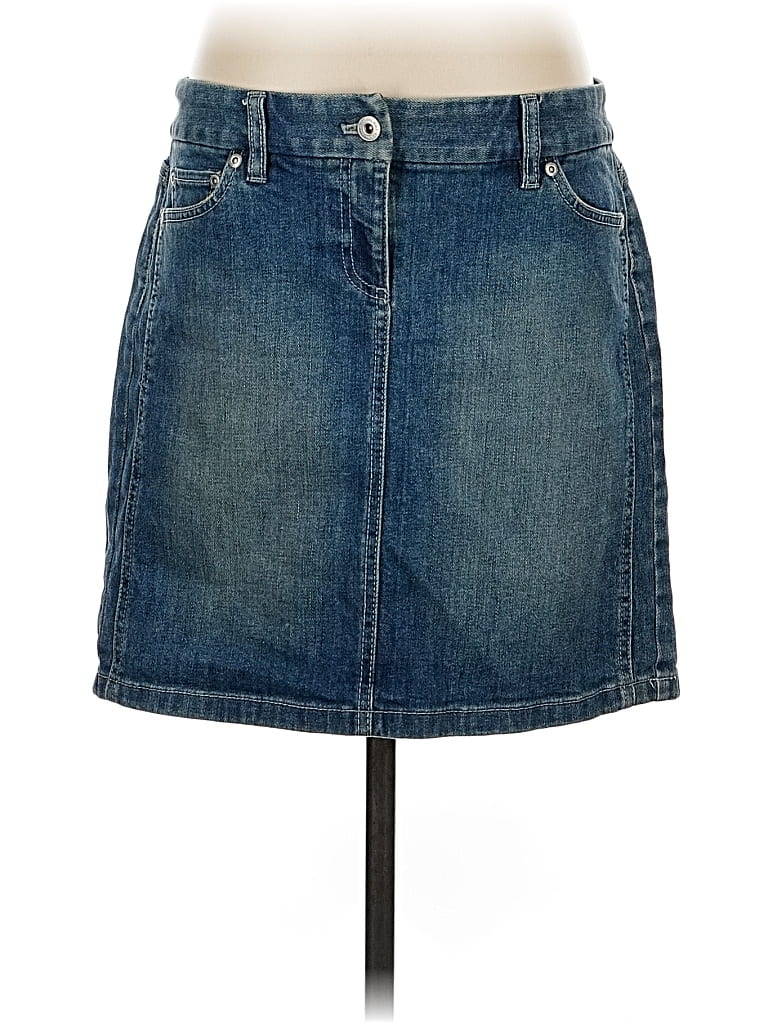 Pre-owned Ann Taylor Factory Denim Skirt In Blue