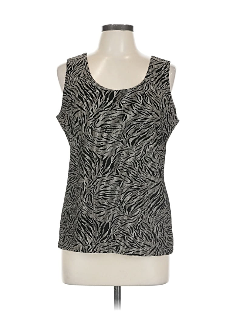 Pre-owned Travelers By Chico's Sleeveless Top Black Scoop Neck Tops