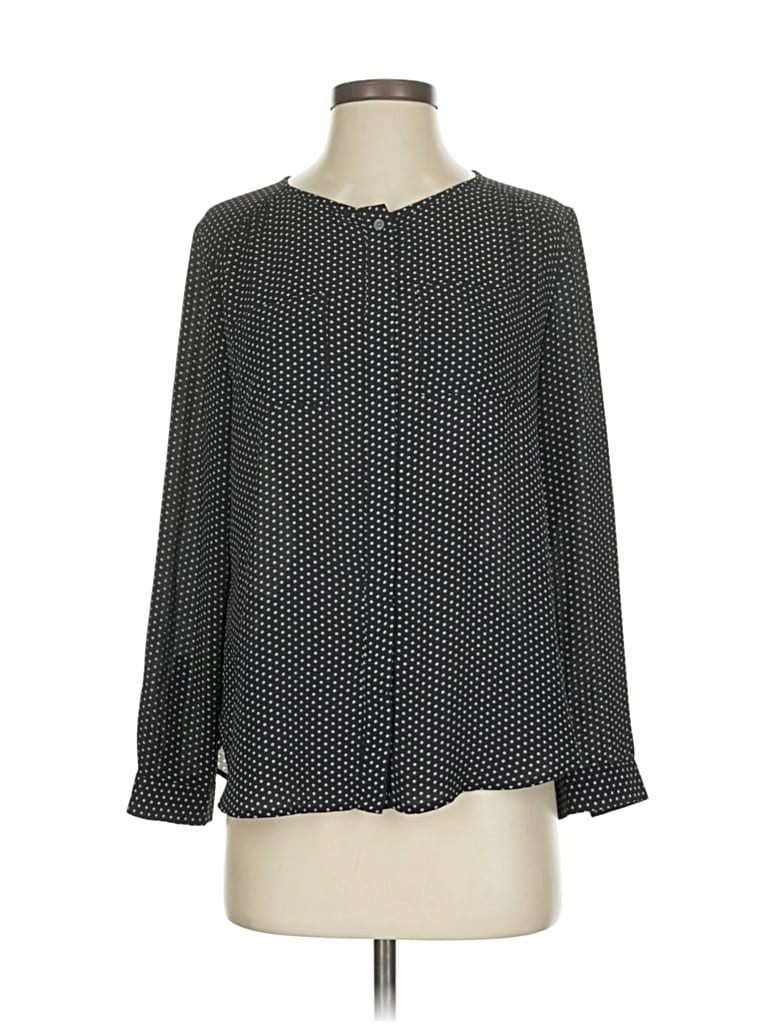 Pre-owned Ann Taylor Loft Long Sleeve Blouse In Black