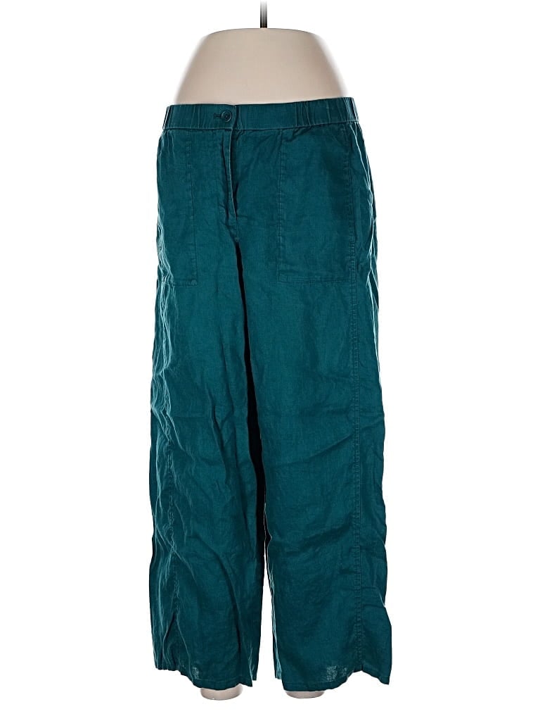 Pre-owned Eileen Fisher Linen Pants In Blue