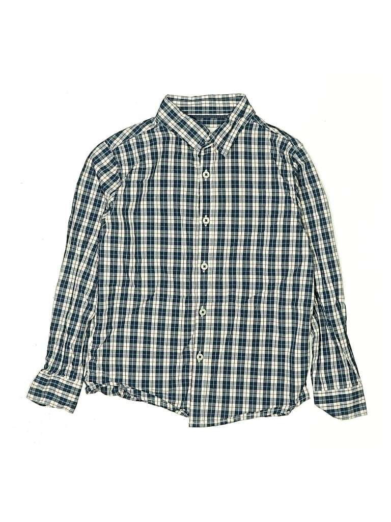 Pre-owned Mng Kids' Long Sleeve Button Down Shirt In Blue