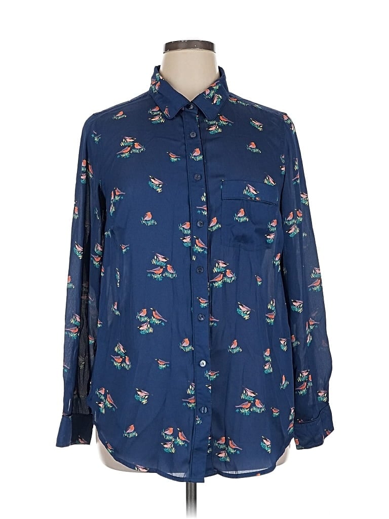 LIZ CLAIBORNE Pre-owned Long Sleeve Blouse In Blue