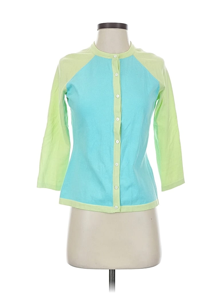 Pre-owned Folio Saks Fifth Avenue 3/4 Sleeve Blouse In Green