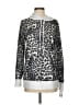 E. Luna Animal Print Silver Pullover Hoodie Size S - photo 1