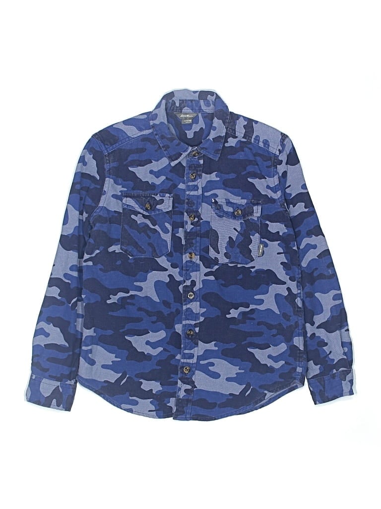 Click to view more detailed imagery on our partner's website Pre-owned Eddie Bauer Kids' Long Sleeve Button Down Shirt In Blue
