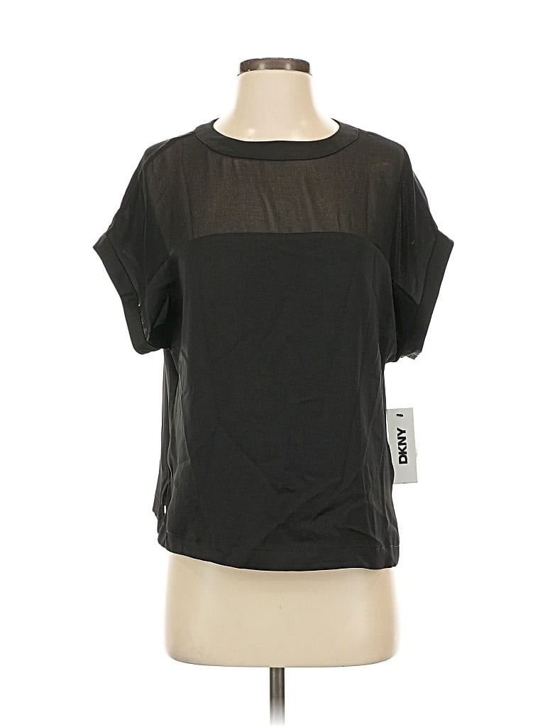 Pre-owned Dkny Short Sleeve T-shirt In Black