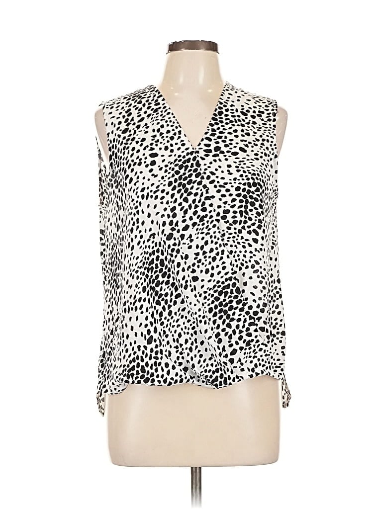 Pre-owned Adrianna Papell Sleeveless Blouse In White