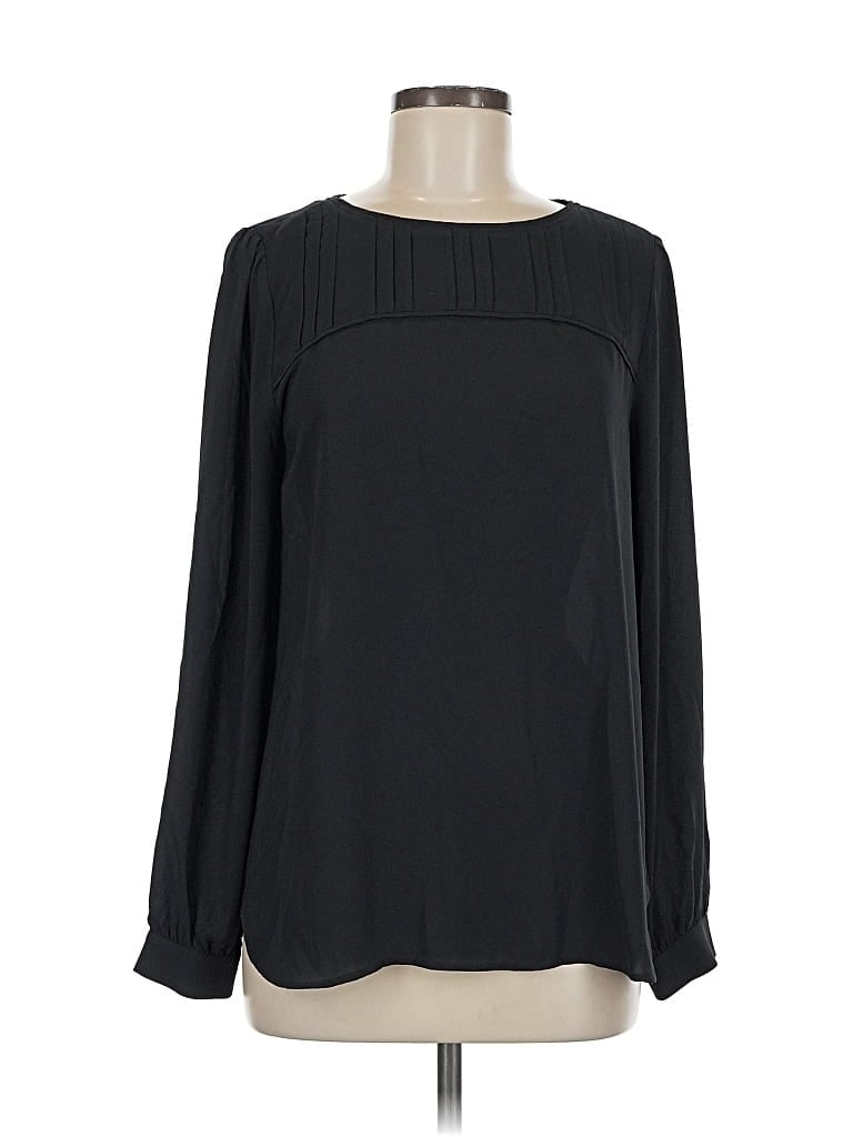 Pre-owned Ann Taylor Loft Long Sleeve Blouse In Black