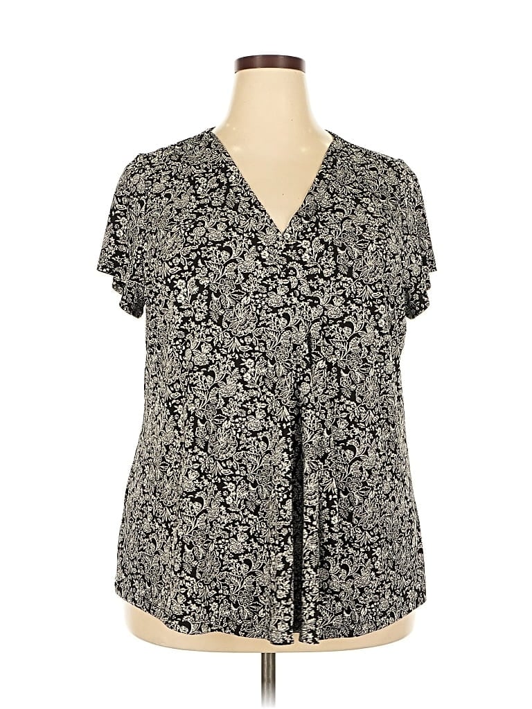 LANE BRYANT Pre-owned Short Sleeve Blouse In Black