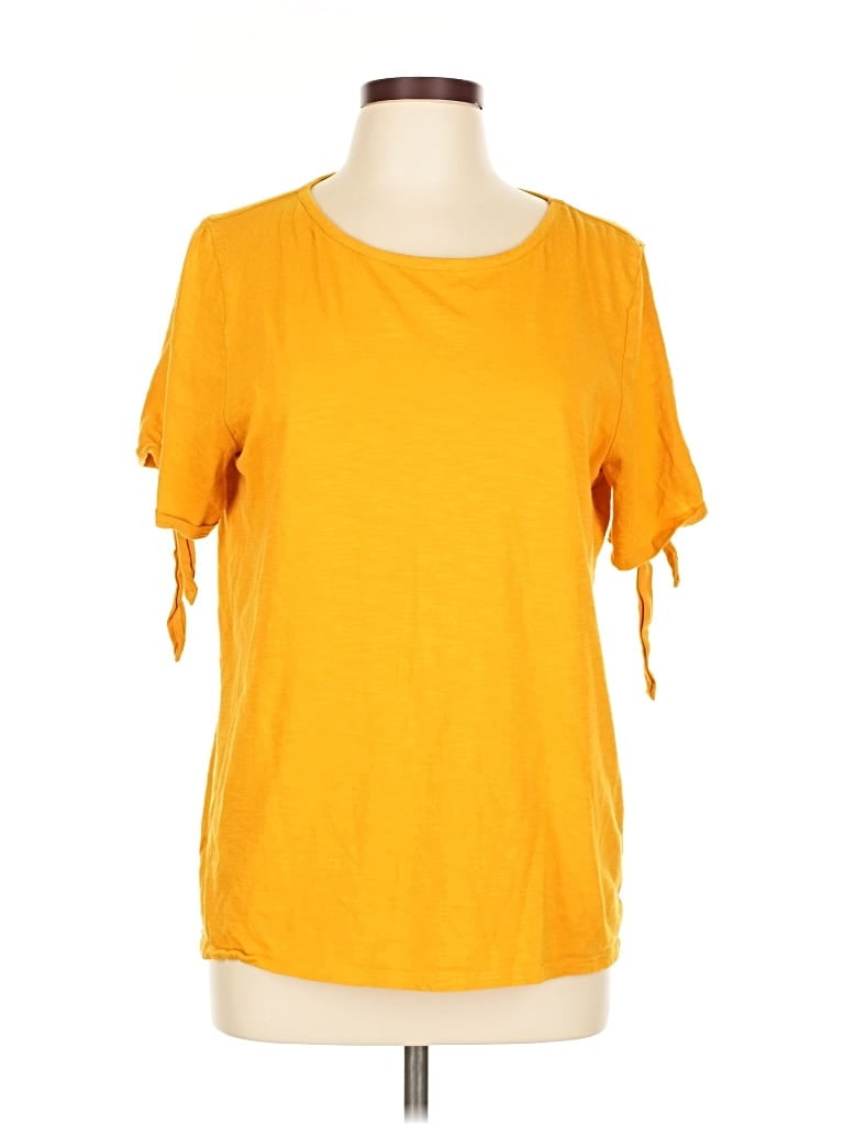 Pre-owned Ann Taylor Loft Short Sleeve T-shirt In Yellow