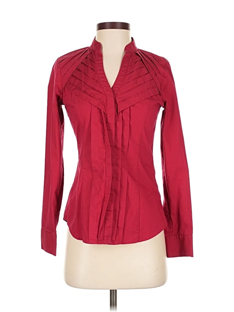 EXPRESS Pre-owned Long Sleeve Blouse In Burgundy