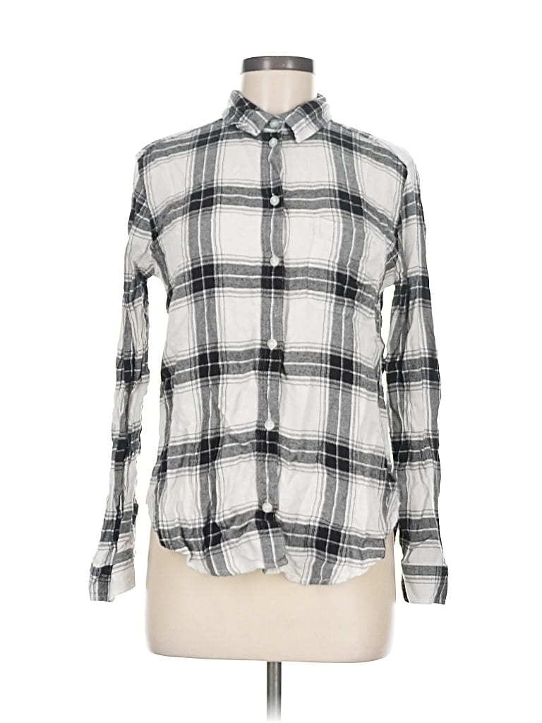 Pre-owned American Eagle Outfitters Long Sleeve Button Down Shirt In Silver