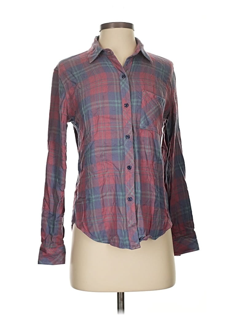 Pre-owned Rails Long Sleeve Button Down Shirt In Burgundy