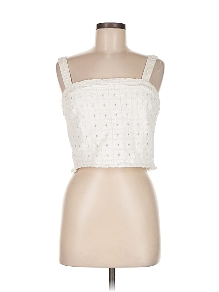 Pre-owned Lulus Sleeveless Blouse In White