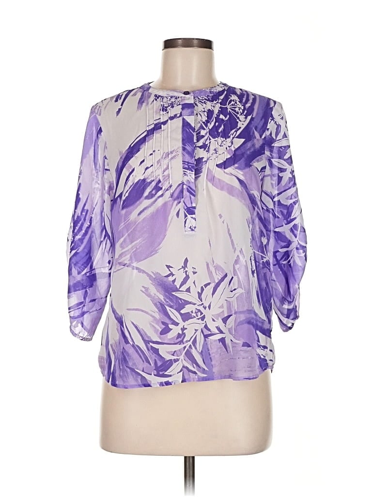 Pre-owned Investments 3/4 Sleeve Blouse In Purple