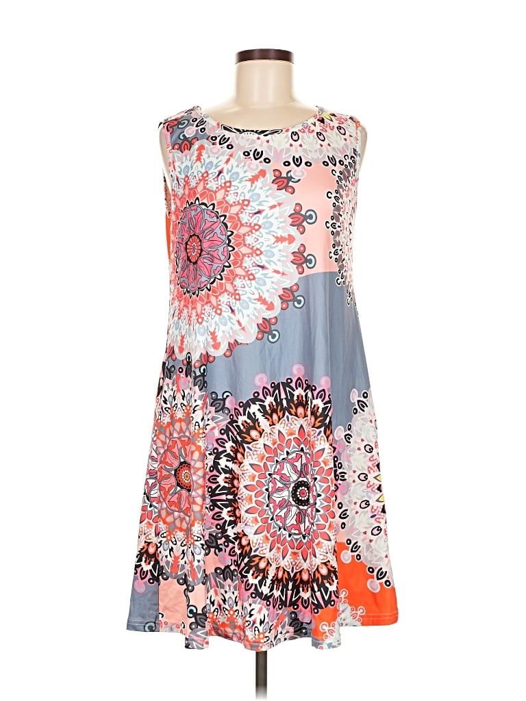 Pre-owned Assorted Brands Casual Dress In Gray